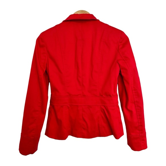 Etcetera Red Two Piece Pant Suit Jacket Full Zip Cotton Spandex Career Size 0 - Picture 12 of 16